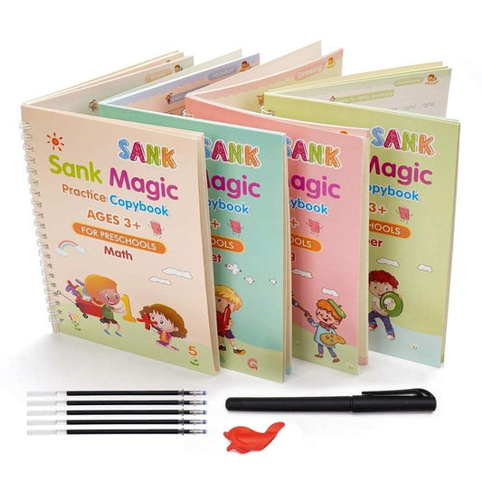 Sank Magic Practice Copybook 4 Books+10 REFILL+1 Pen+1 Grip