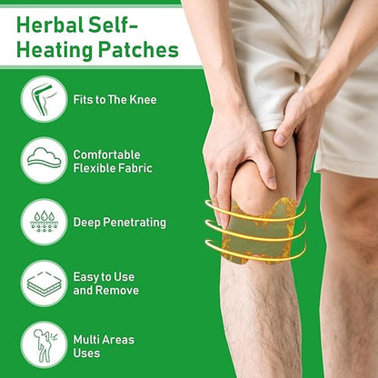 Warming Herbal Plaster Patches | Knee Patches | Heat Patches for Women and Men (24 Count)