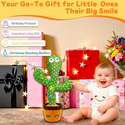 Dancing Talking Cactus Toy Singing Record Repeat What You Say
